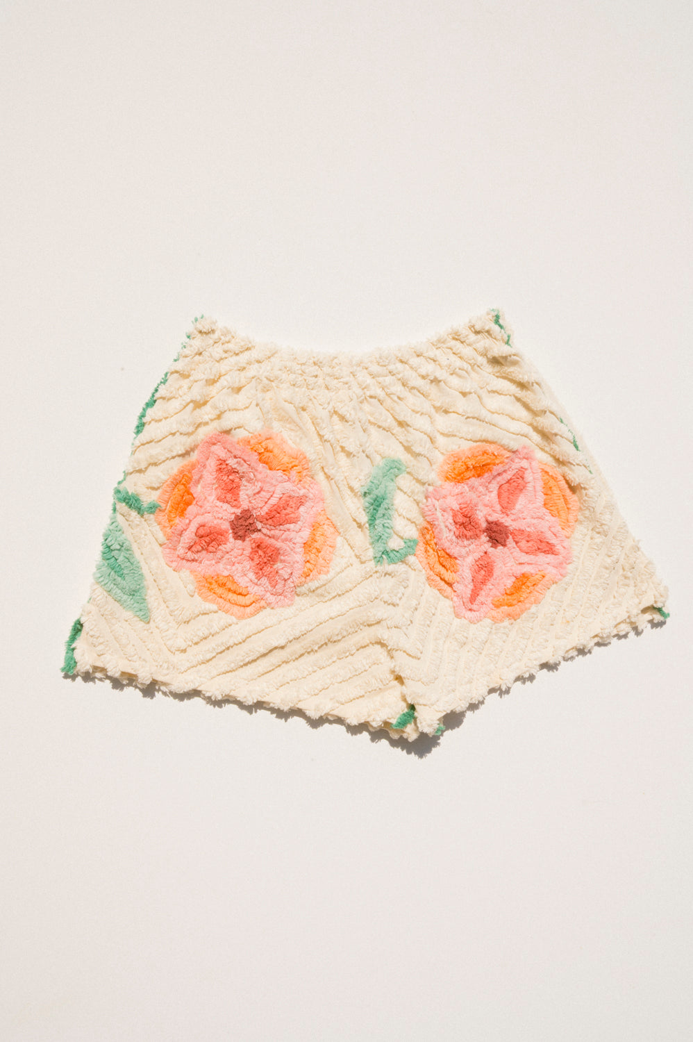 Chenille Field Shorts - Pink Flower (L)