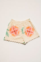 Chenille Field Shorts - Pink Flower (L)