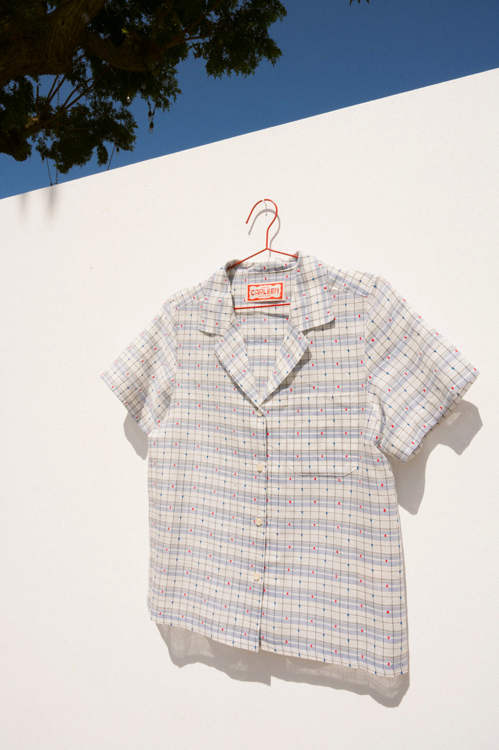 Nancy Button-Waist Shirt - Curtain Plaid (M &L)