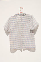 Nancy Button-Waist Shirt - Curtain Plaid (M &L)