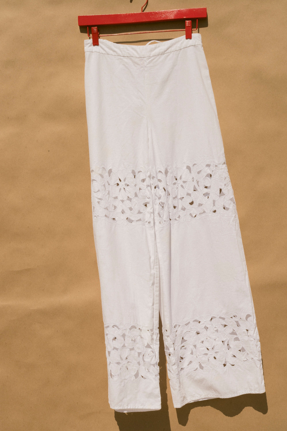 Scout Tie-Back Pant - White Cutwork (XS)