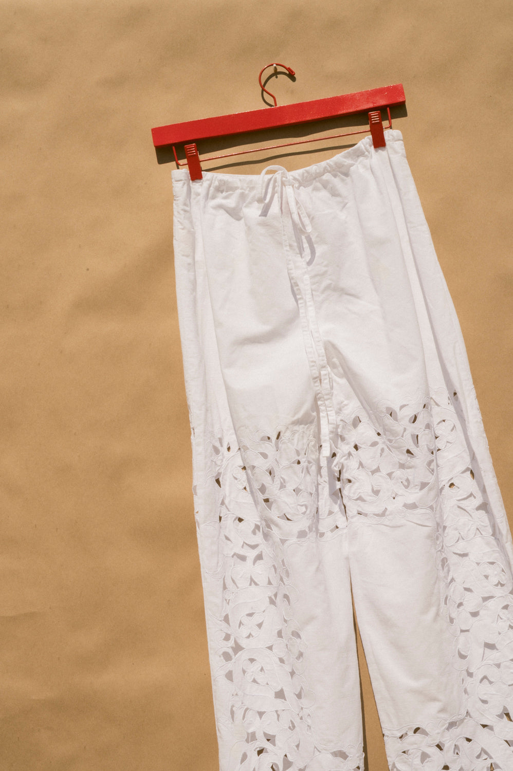Scout Tie-Back Pant - White Cutwork (XS)