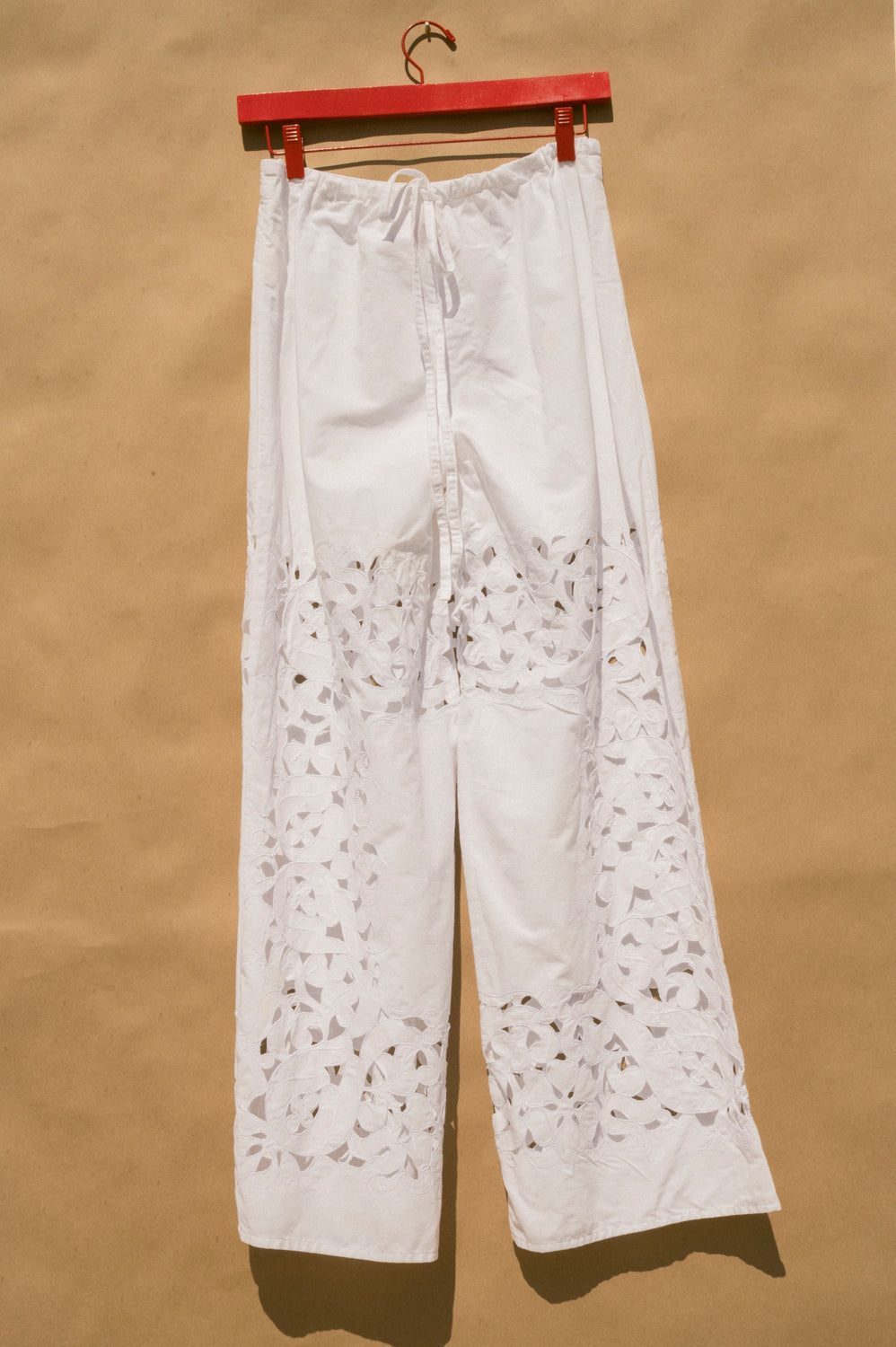 Scout Tie-Back Pant - White Cutwork (XS)