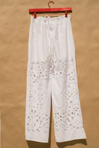 Scout Tie-Back Pant - White Cutwork (XS)