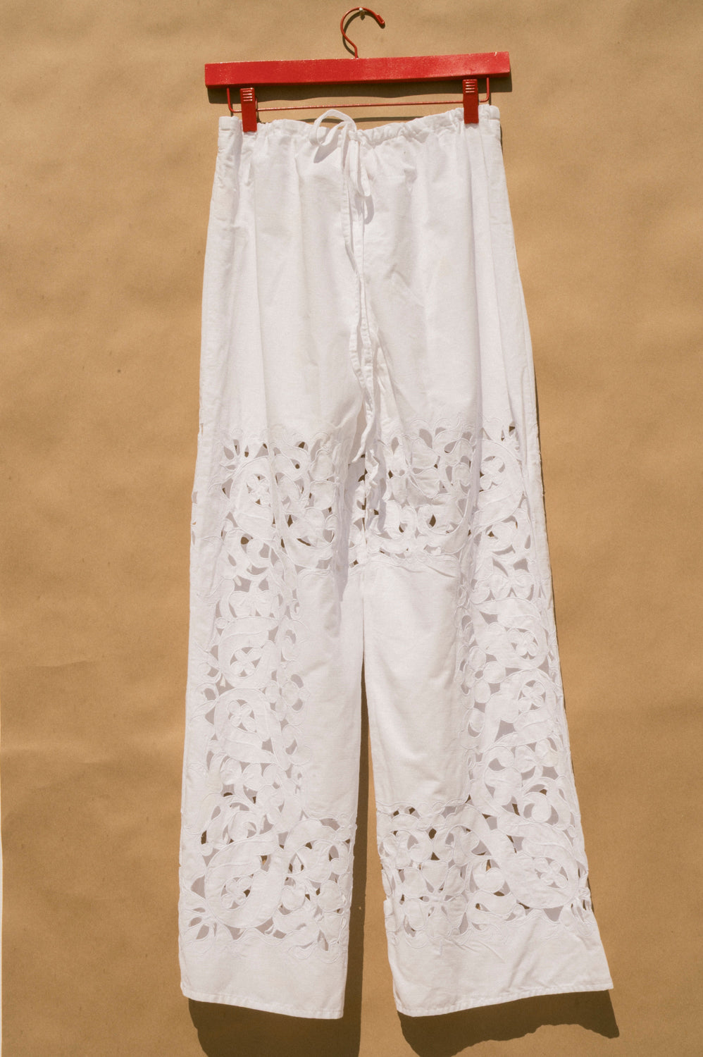 Scout Tie-Back Pant - White Cutwork (XS)