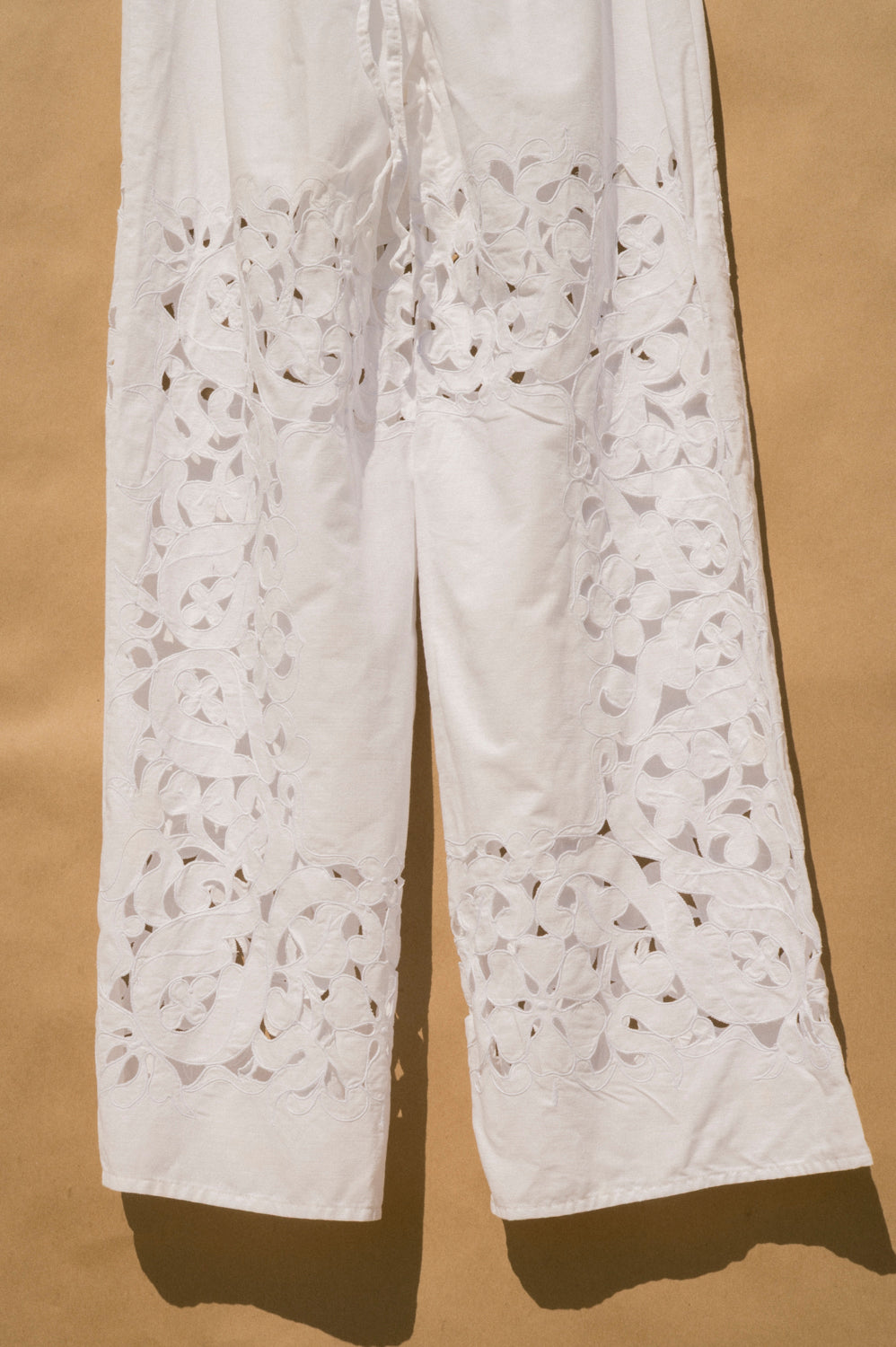 Scout Tie-Back Pant - White Cutwork (XS)