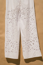 Scout Tie-Back Pant - White Cutwork (XS)