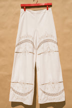 Scout Tie-Back Pant - Ivory Cutwork (S #1)
