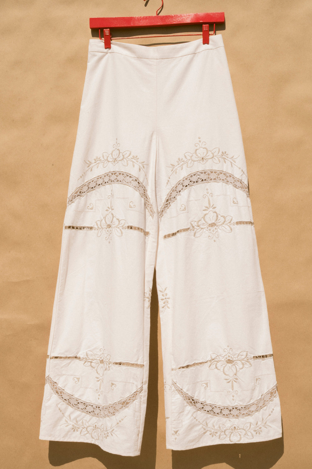 Scout Tie-Back Pant - Ivory Cutwork (S #1)