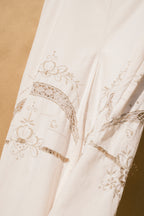 Scout Tie-Back Pant - Ivory Cutwork (S #1)
