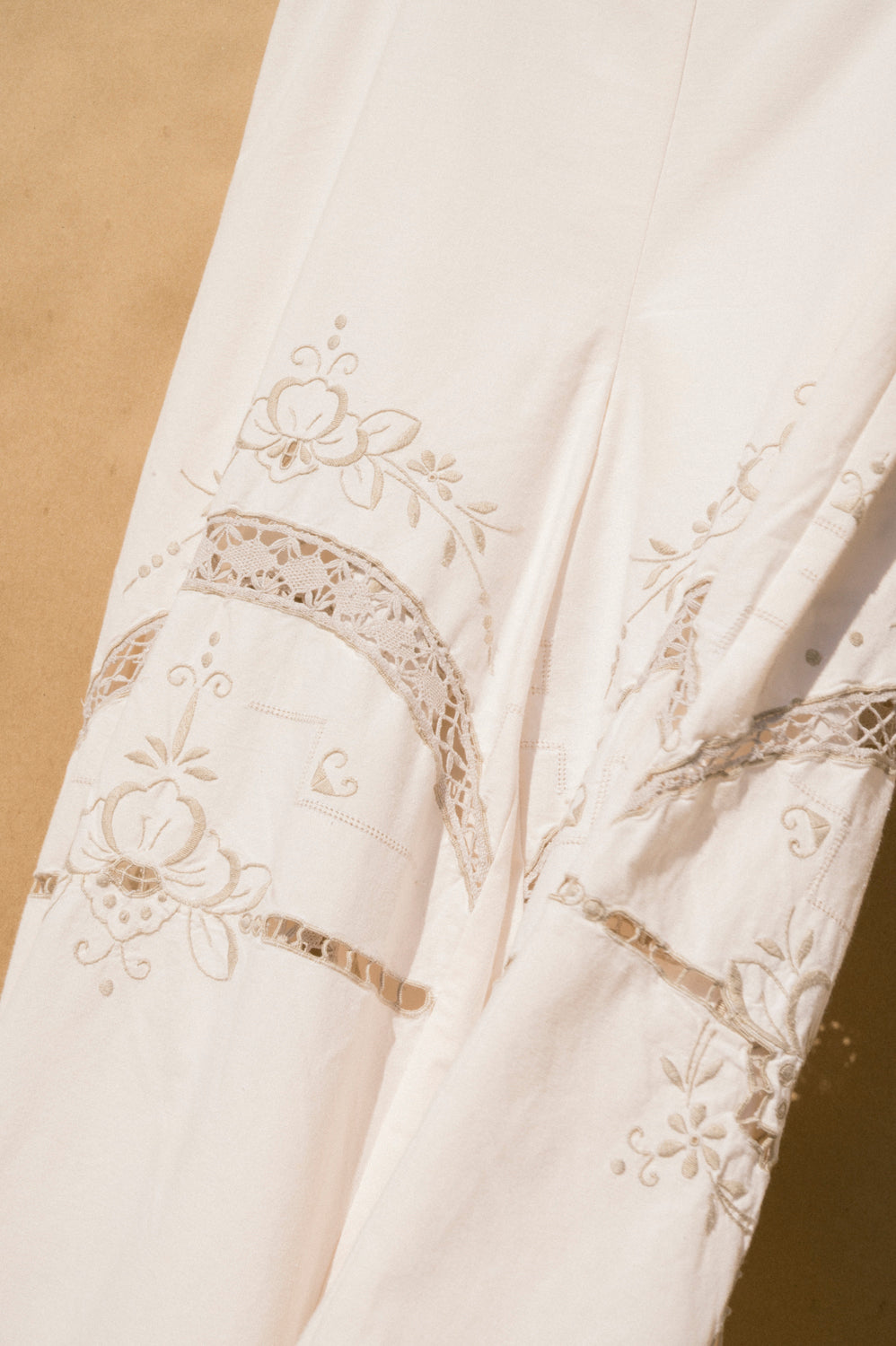 Scout Tie-Back Pant - Ivory Cutwork (S #1)