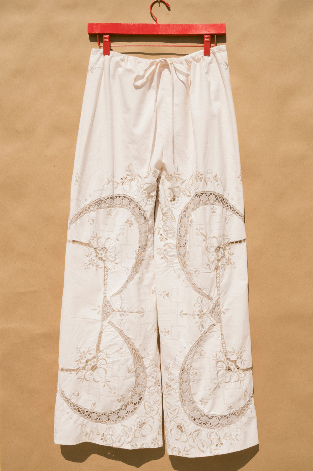 Scout Tie-Back Pant - Ivory Cutwork (S #1)
