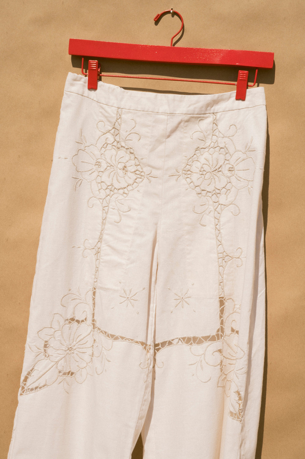 Scout Tie-Back Pant - Ivory Cutwork (S #2)