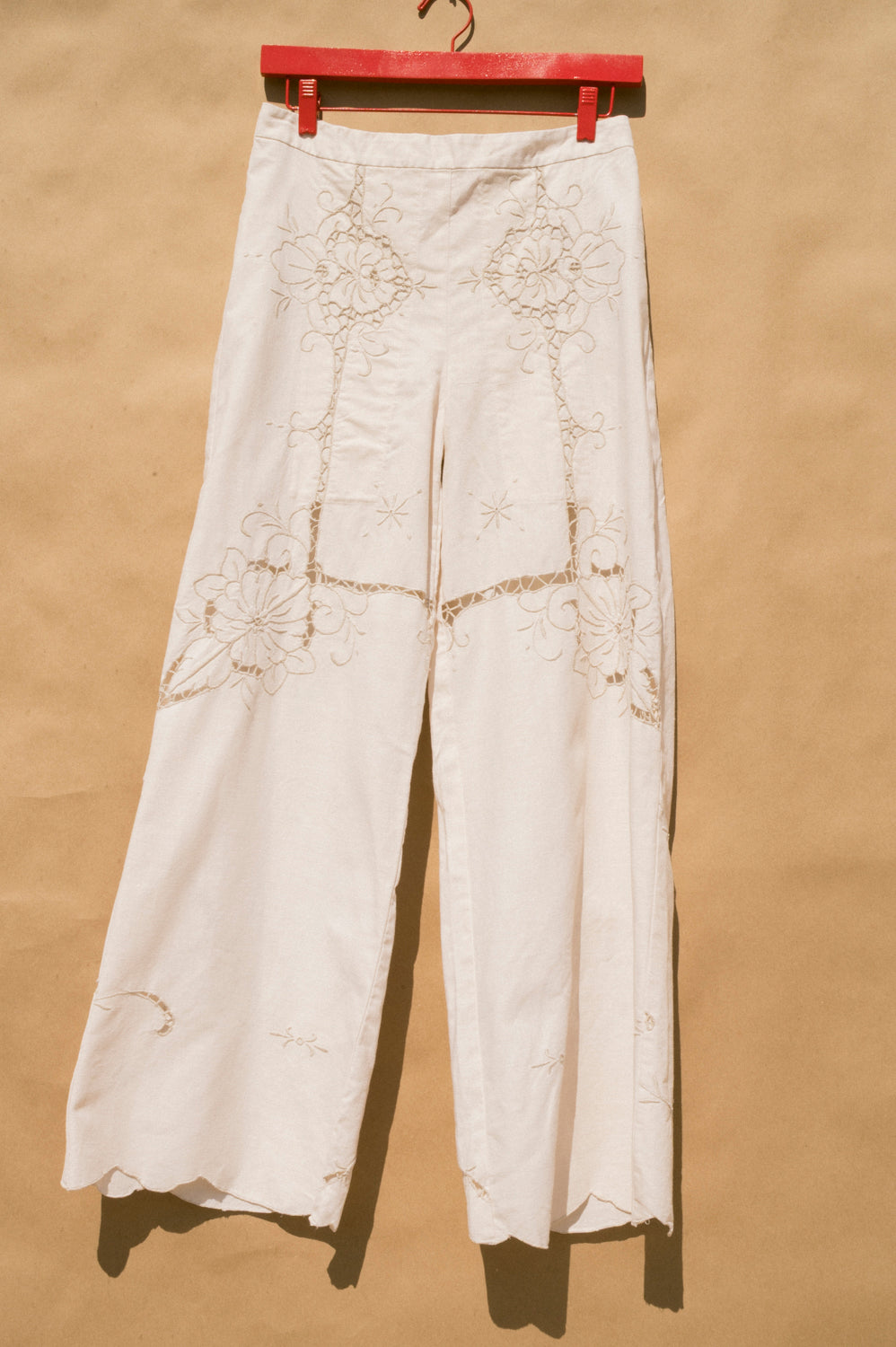 Scout Tie-Back Pant - Ivory Cutwork (S #2)