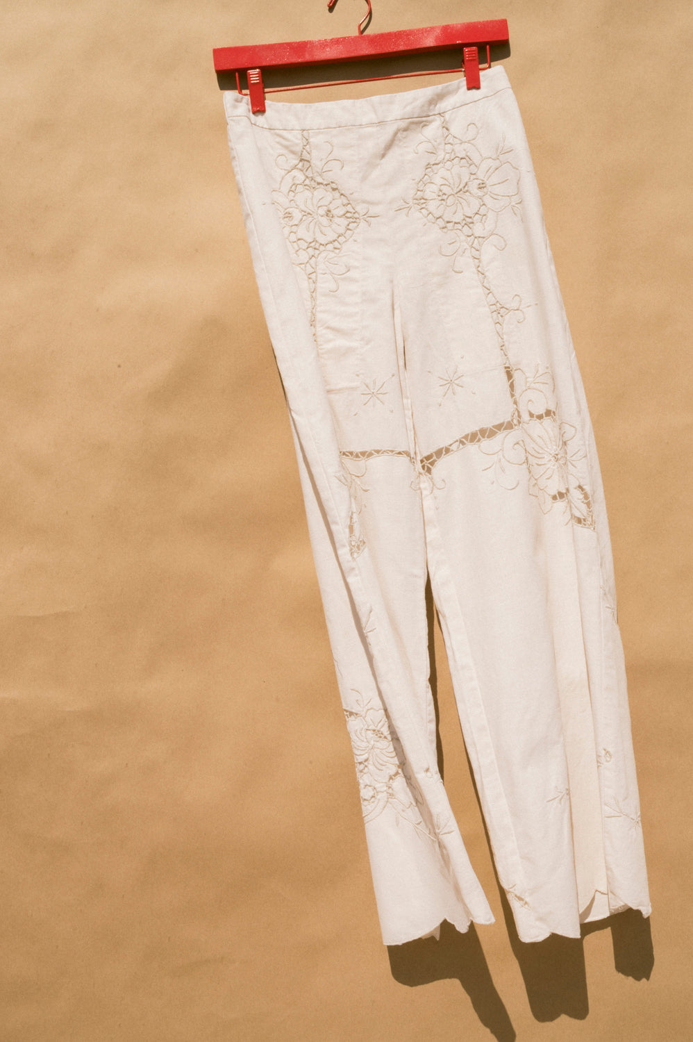 Scout Tie-Back Pant - Ivory Cutwork (S #2)