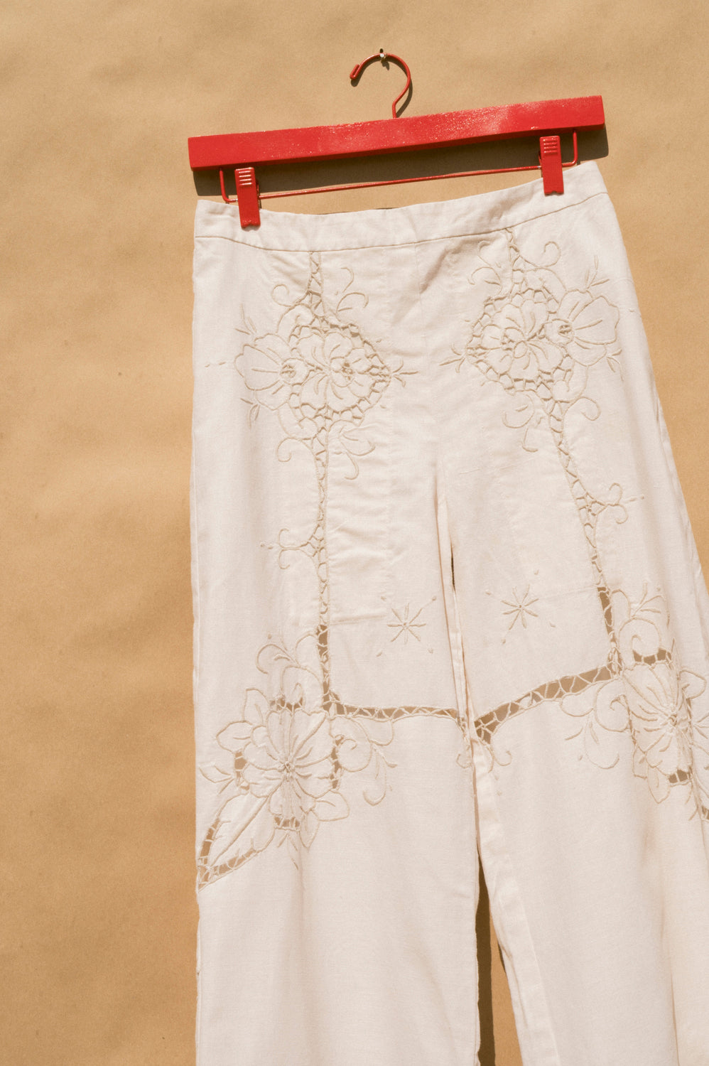 Scout Tie-Back Pant - Ivory Cutwork (S #2)