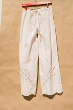 Scout Tie-Back Pant - Ivory Cutwork (S #2)