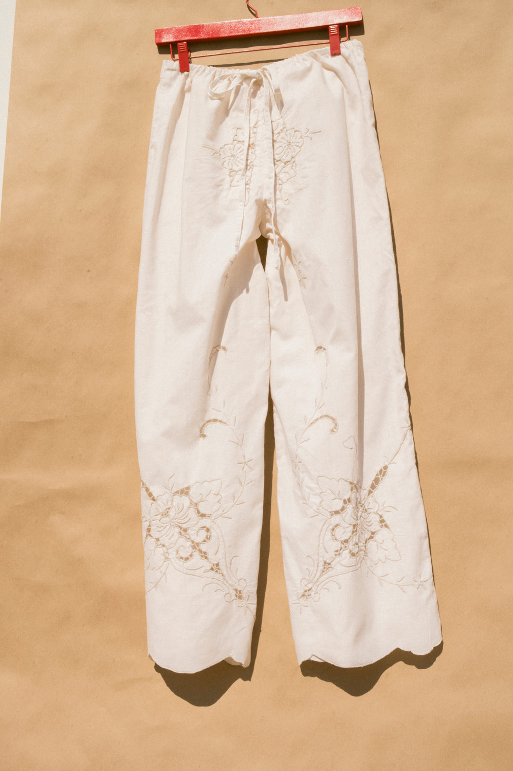 Scout Tie-Back Pant - Ivory Cutwork (S #2)
