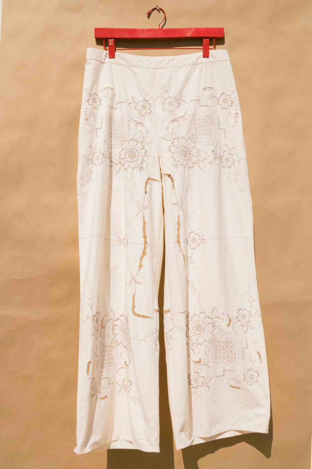 Scout Tie-Back Pant - Ivory Cutwork (L)