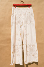 Scout Tie-Back Pant - Ivory Cutwork (L)