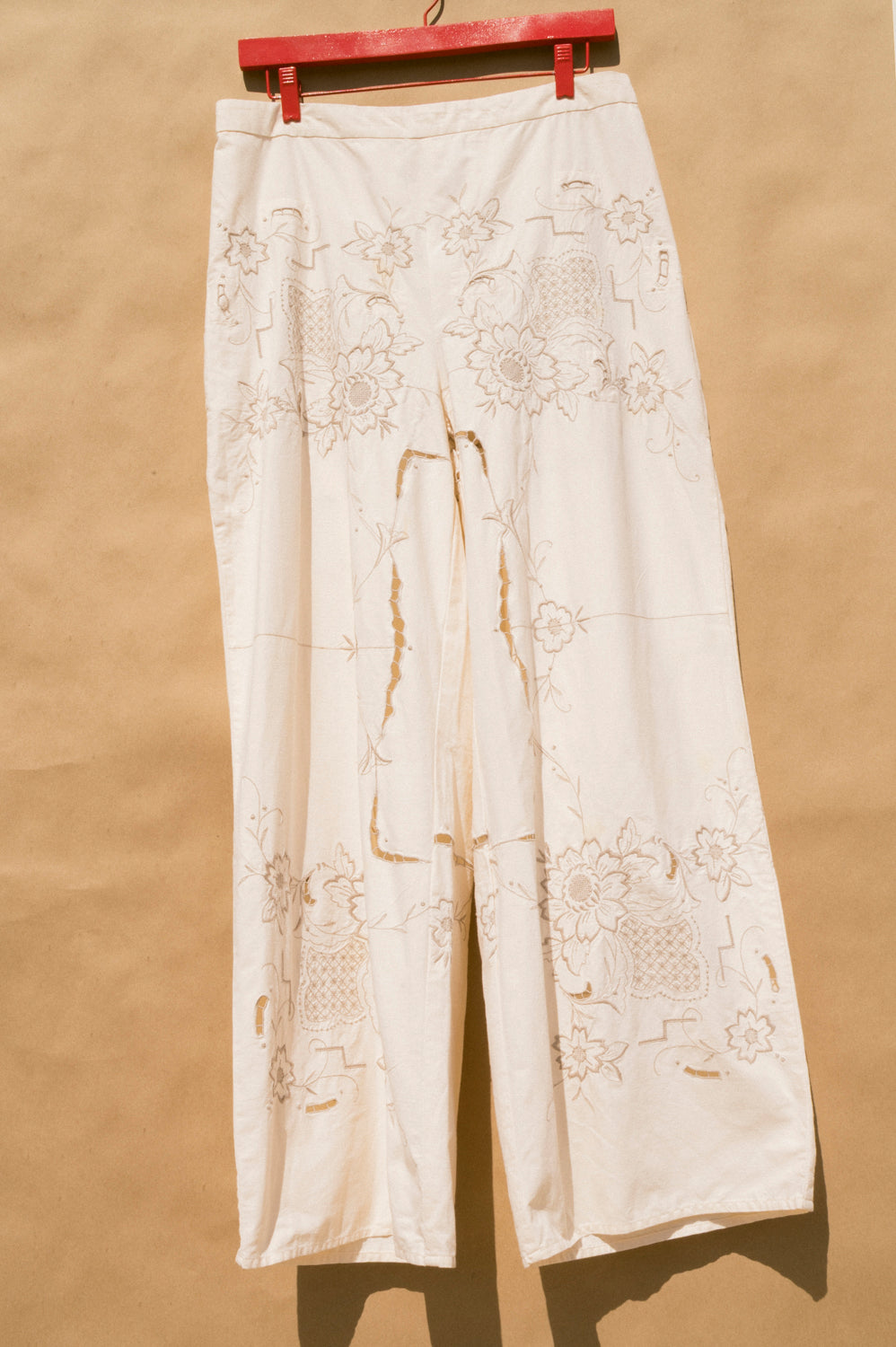 Scout Tie-Back Pant - Ivory Cutwork (L)