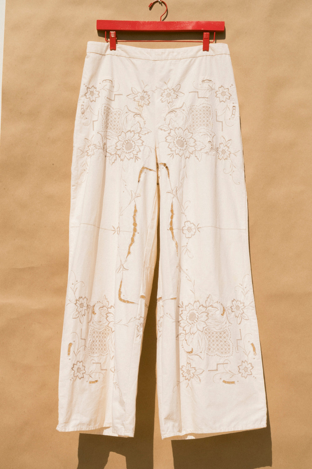 Scout Tie-Back Pant - Ivory Cutwork (L)