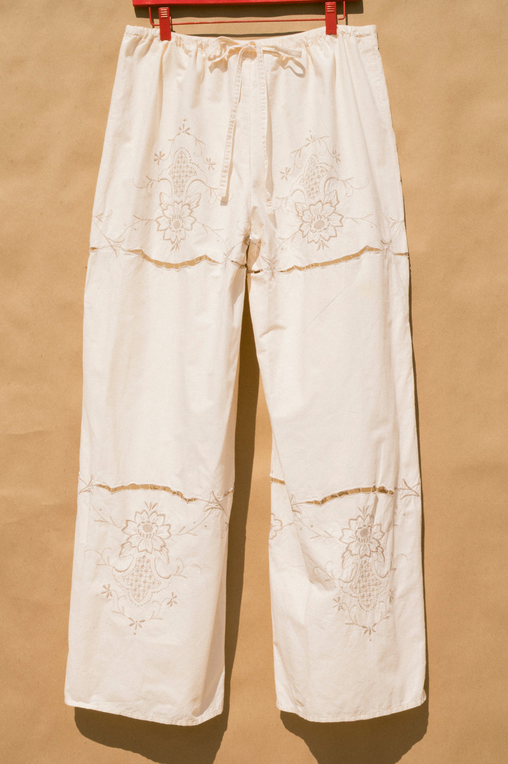 Scout Tie-Back Pant - Ivory Cutwork (L)