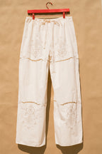 Scout Tie-Back Pant - Ivory Cutwork (L)