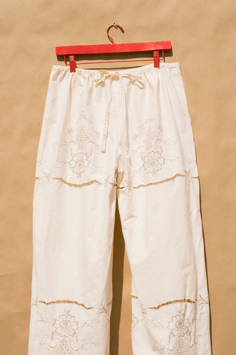 Scout Tie-Back Pant - Ivory Cutwork (L)