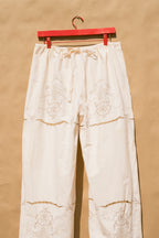 Scout Tie-Back Pant - Ivory Cutwork (L)