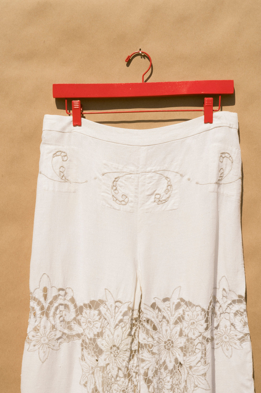 Scout Tie-Back Pant - Ivory Cutwork (XL)