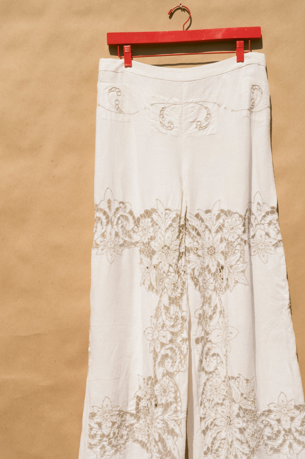 Scout Tie-Back Pant - Ivory Cutwork (XL)