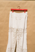 Scout Tie-Back Pant - Ivory Cutwork (XL)