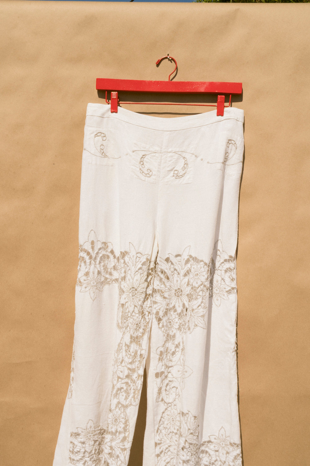 Scout Tie-Back Pant - Ivory Cutwork (XL)