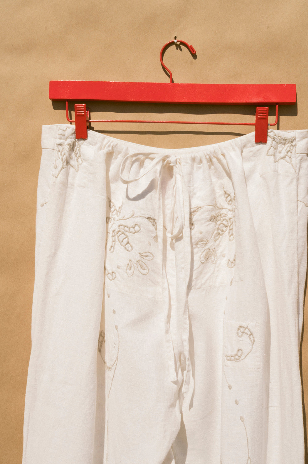 Scout Tie-Back Pant - Ivory Cutwork (XL)