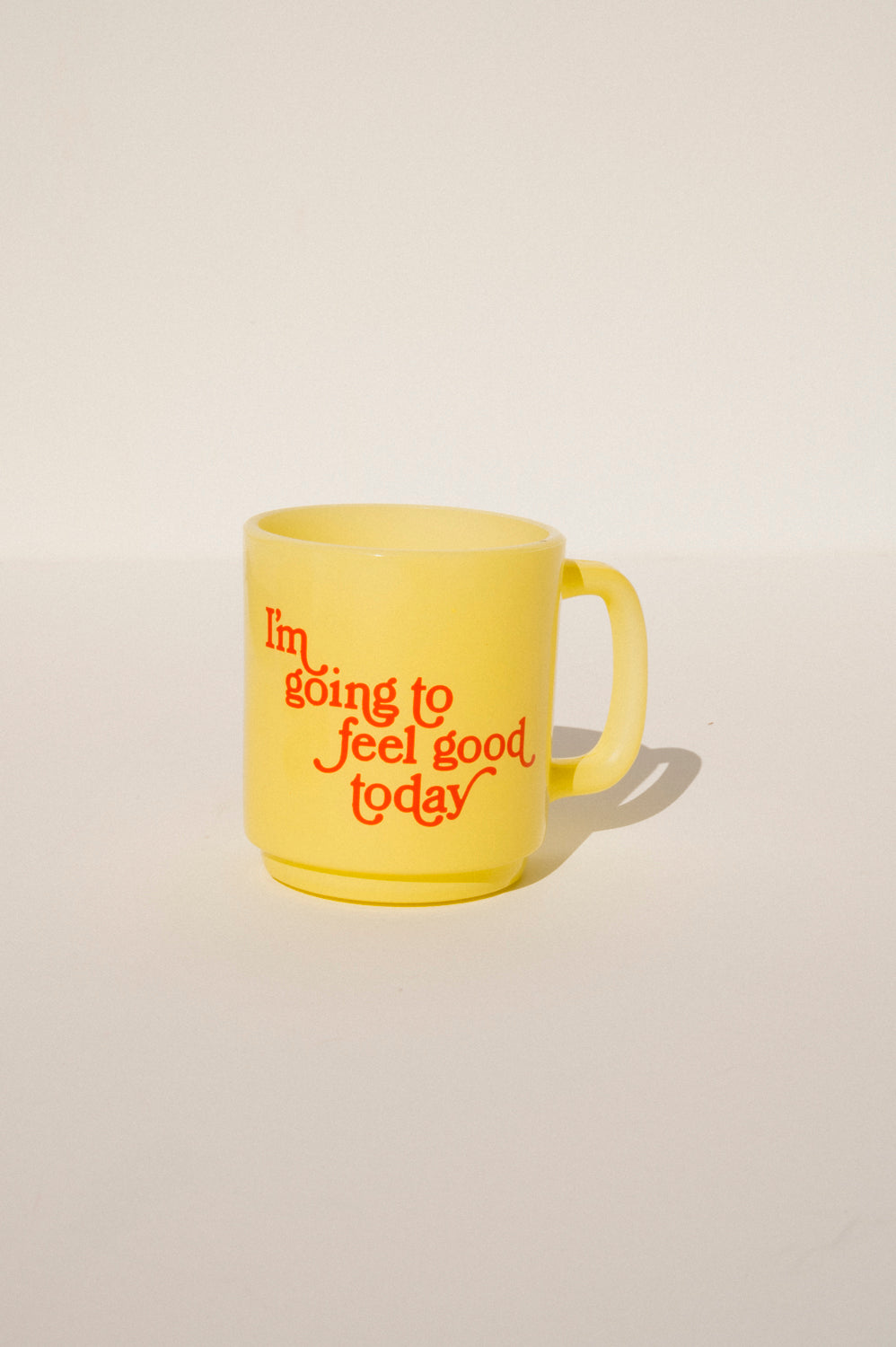 Feel Good Milk Glass Mug