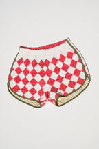 Quilt Track Shorts - Medium (Red Check)
