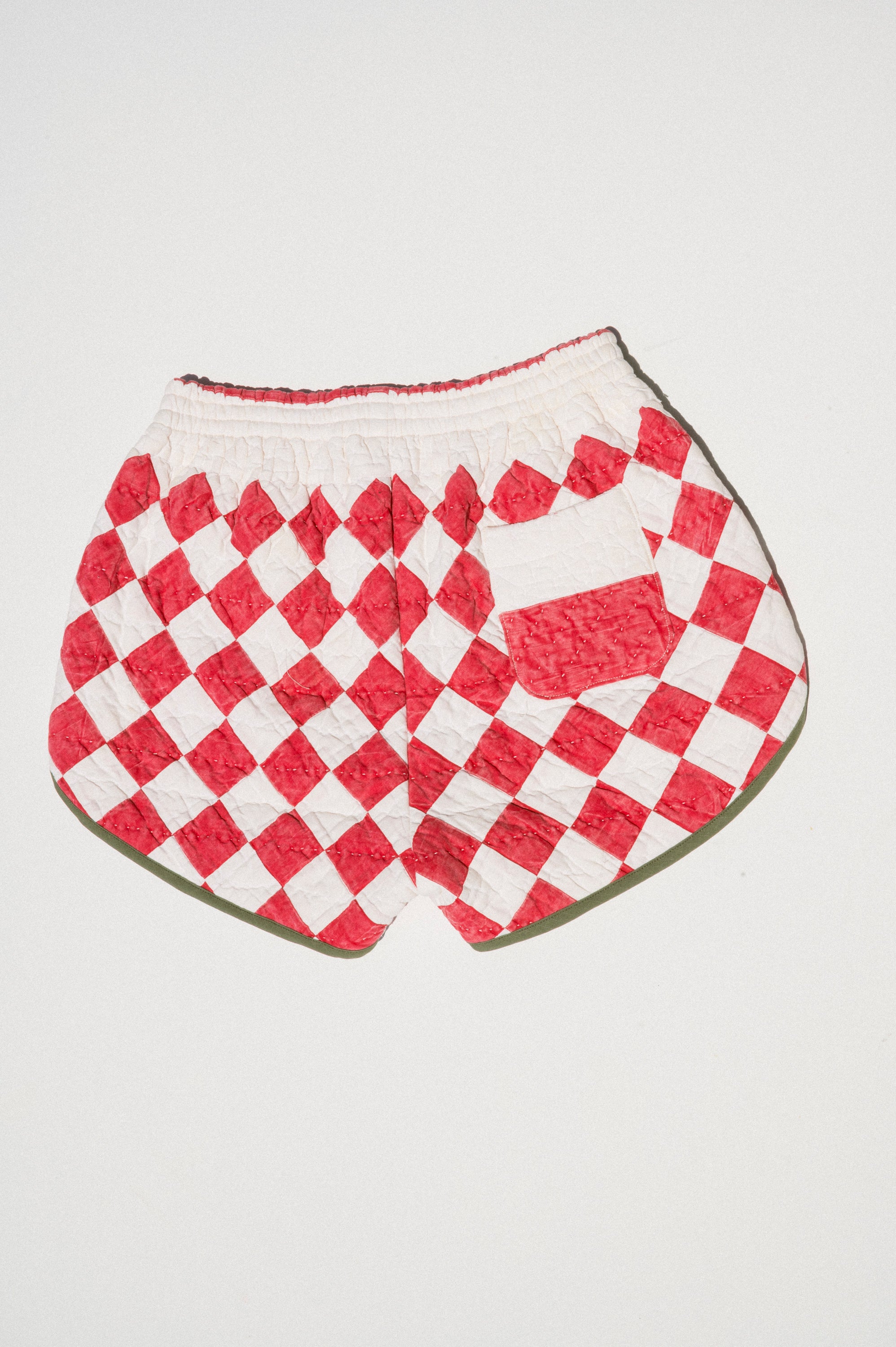 Quilt Track Shorts - Medium (Red Check)
