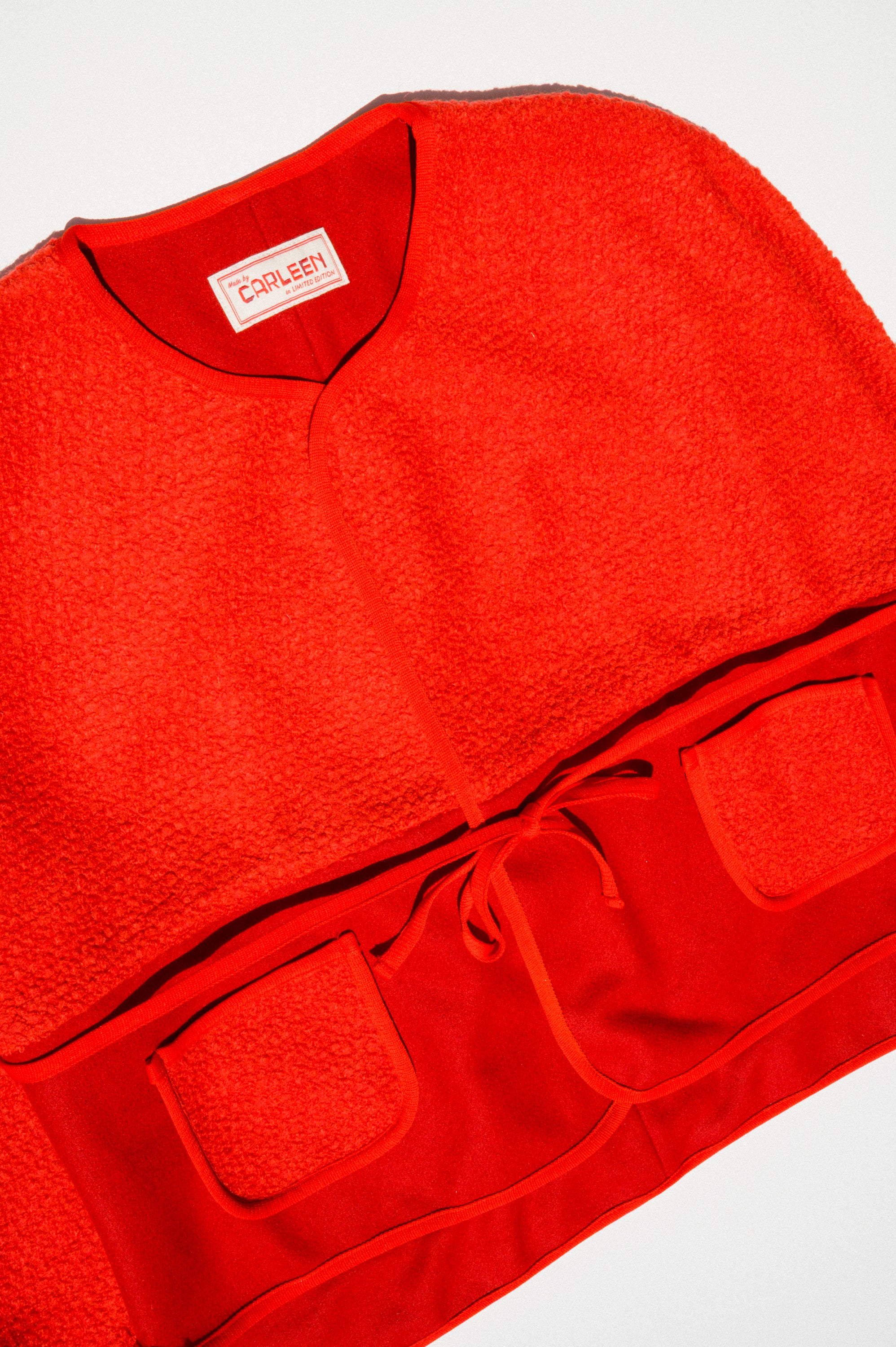 Patchwork Wrap Jacket - Red
