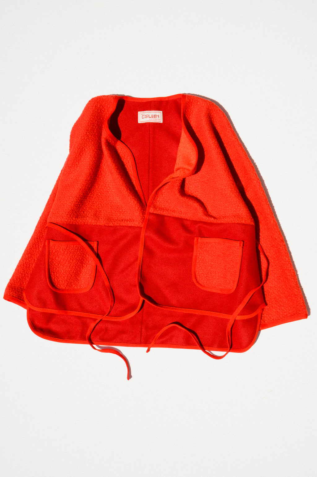 Patchwork Wrap Jacket - Red