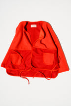 Patchwork Wrap Jacket - Red