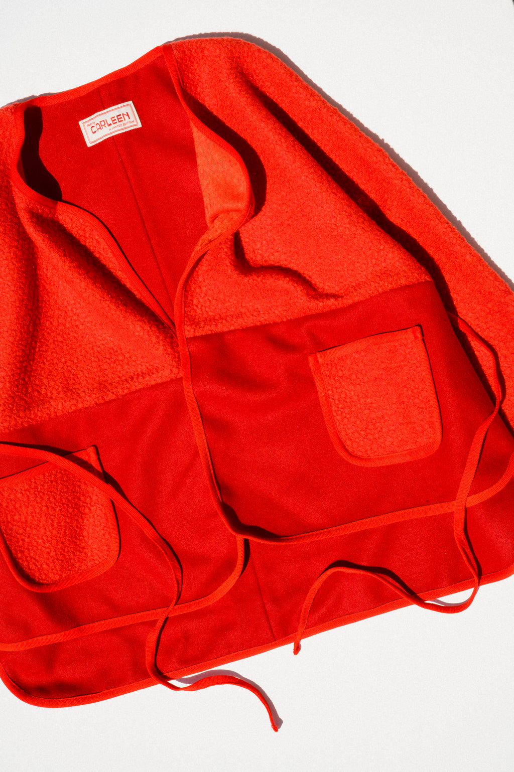Patchwork Wrap Jacket - Red
