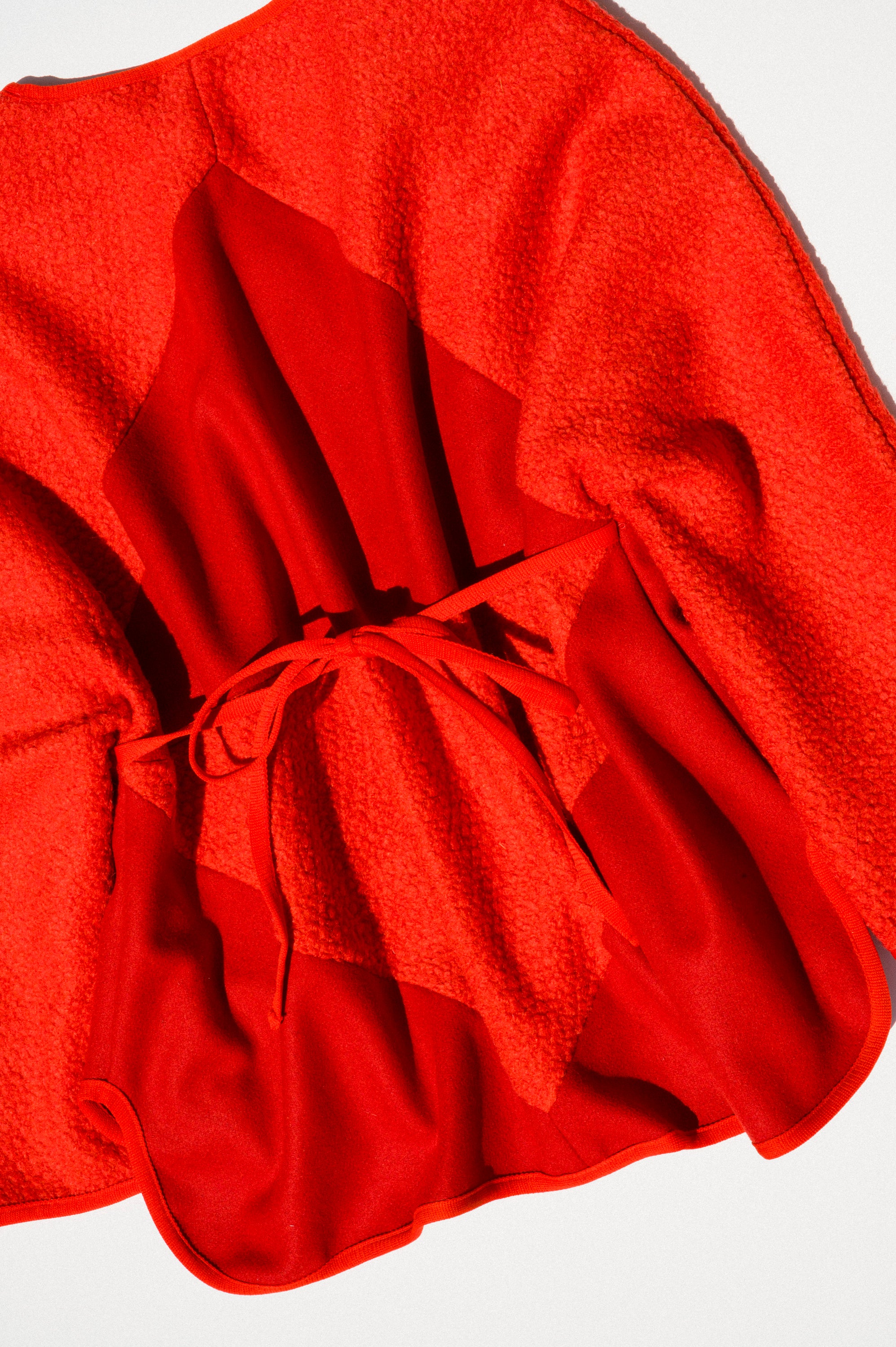 Patchwork Wrap Jacket - Red