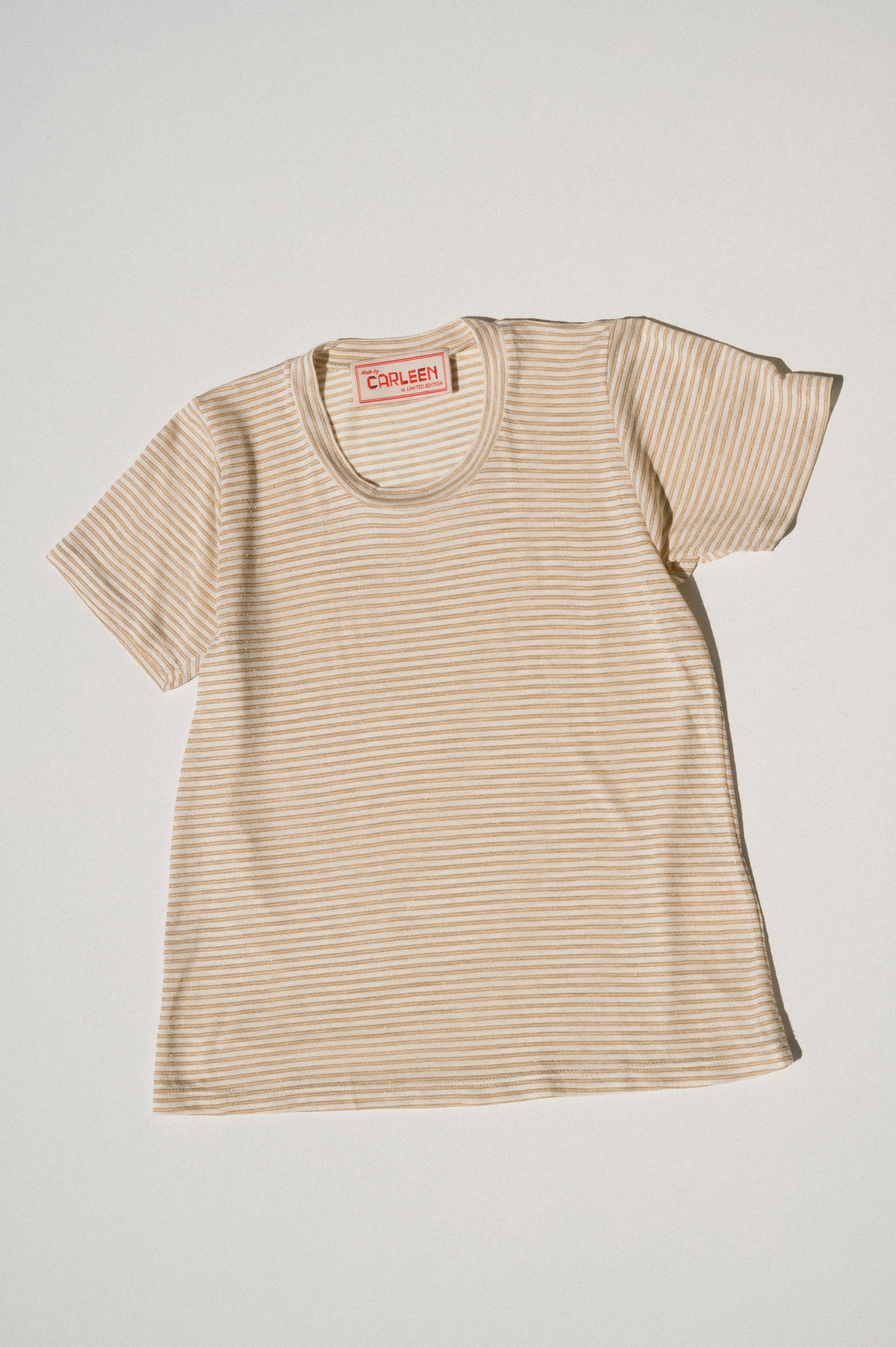 Perfect Little Short Sleeve Shirt - Sungold Stripe