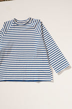 Boxy Raglan - Blue/White Stripe