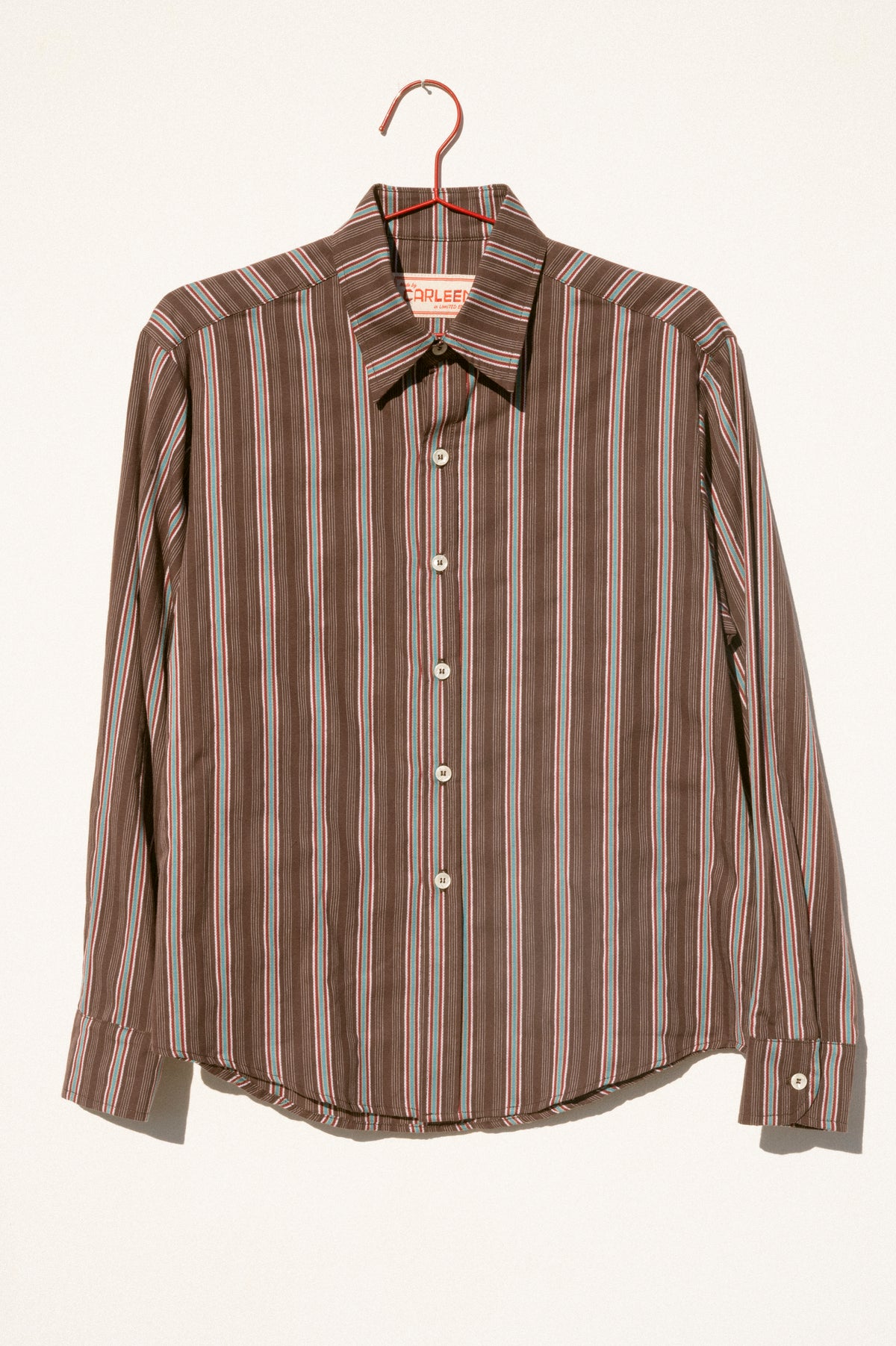 brown striped dress shirt Sequoia Chic Chiffon White Ankle Handmade Classic Dress Shirt Pattern:A MD2856-BLACK