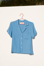 Nancy Button-Waist Shirt - Blue