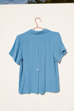 Nancy Button-Waist Shirt - Blue