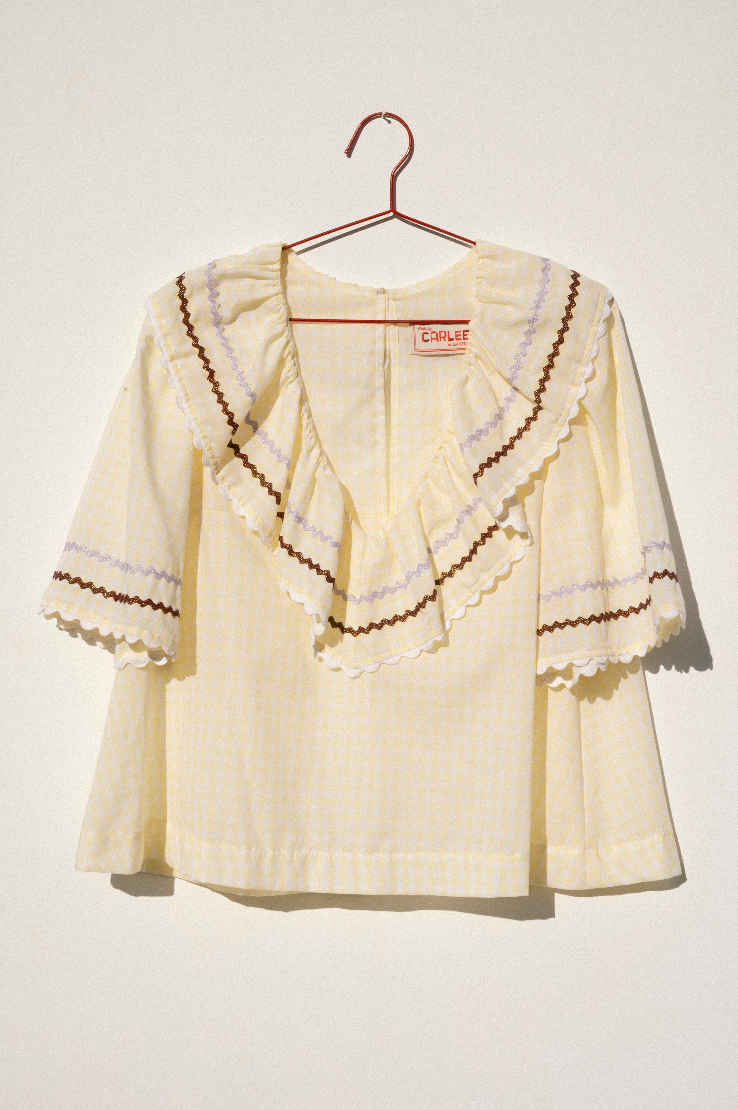Ruffle Blouse - Butter Gingham – CARLEEN