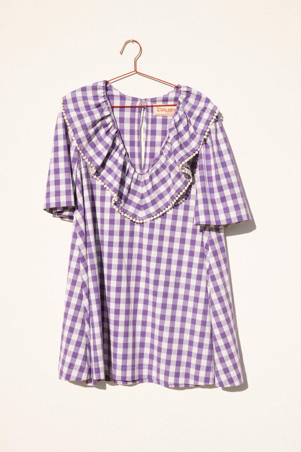 Ruffle Dress - Purple Gingham